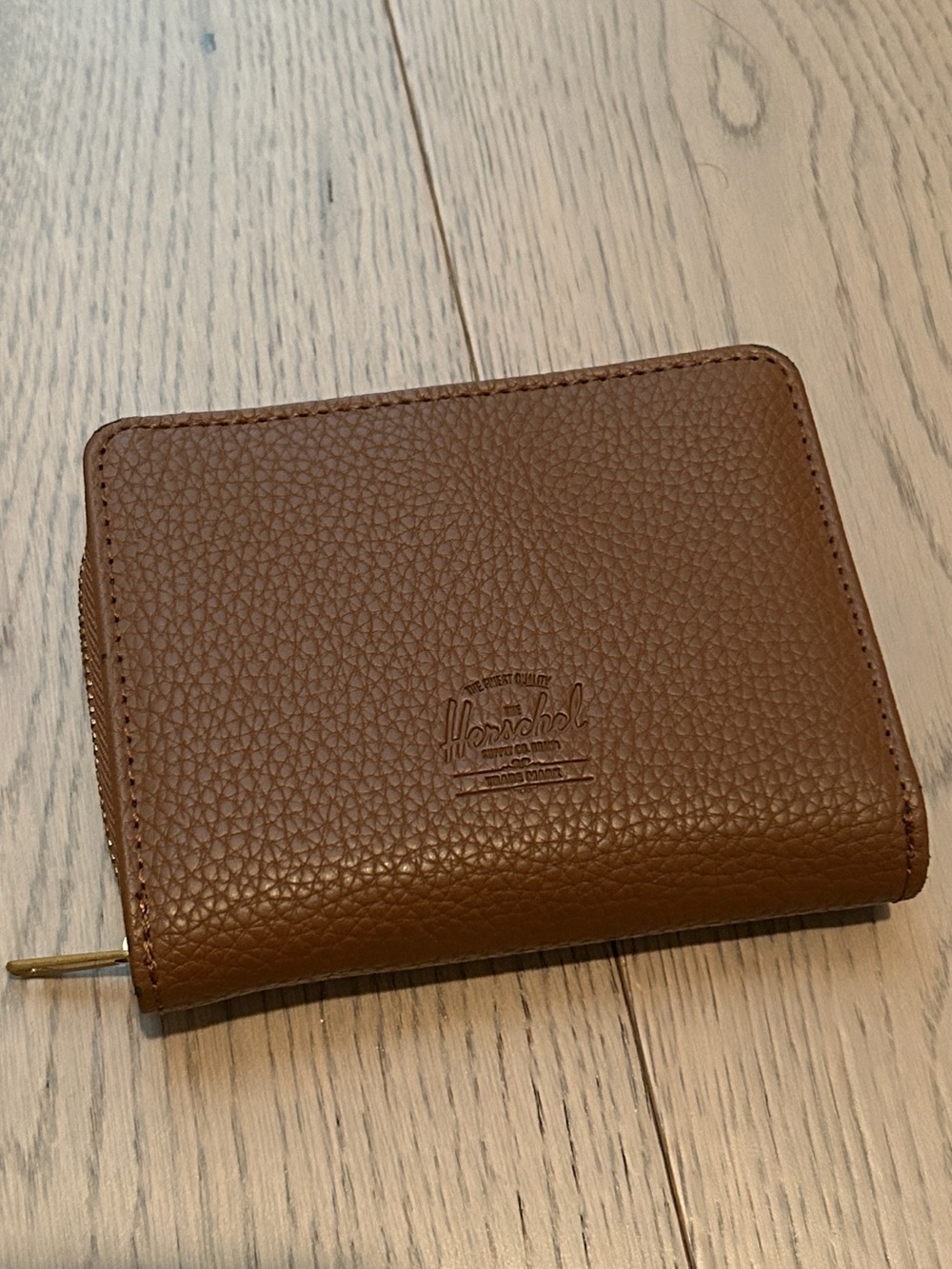 Herschel Georgia Vegan Leather Saddle Brown Zip Wallet